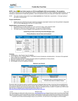 Freddie Mac Fixed Rate