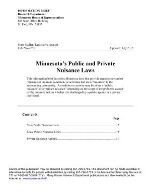 Minnesota's Public and Private Nuisance Laws