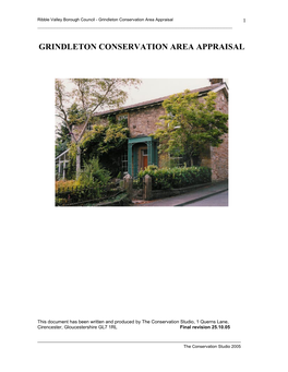 Grindleton Conservation Area Appraisal 1 ______