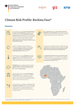 Climate Risk Profile: Burkina Faso*