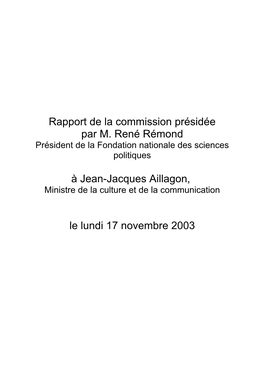 Rapport Sur La Répartition, Entre L'etat Et Les Collectivités Territoriales, Des Monuments Historiques Affectés Au Minist