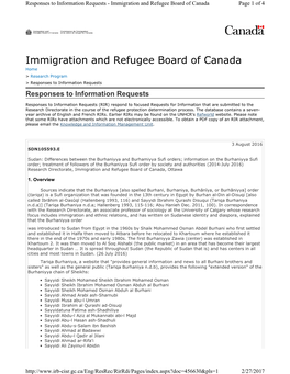 Immigration and Refugee Board of Canada Page 1 of 4