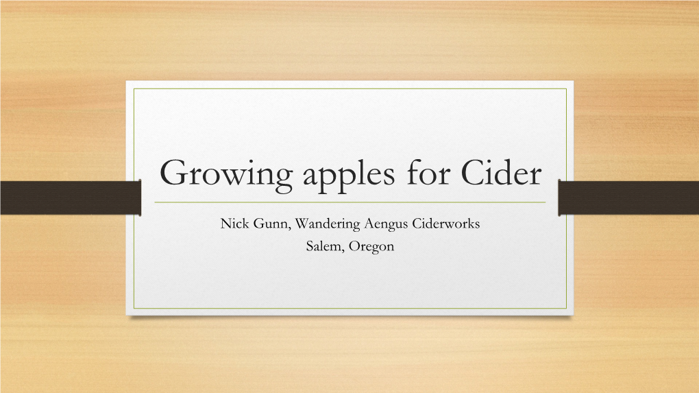 Growing Apples for Cider