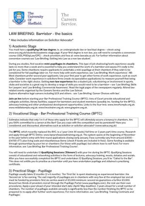 LAW BRIEFING: Barrister - the Basics