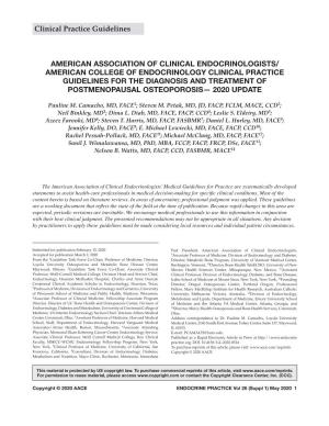Clinical Practice Guidelines AMERICAN ASSOCIATION OF