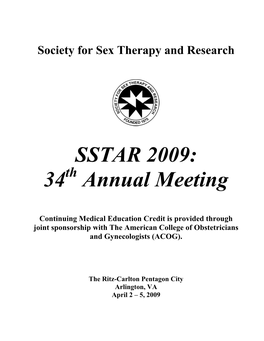 SSTAR 2009: 34Th Annual Meeting