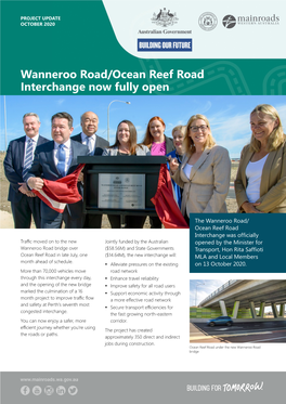 Wanneroo Road/Ocean Reef Road Interchange Now Fully Open