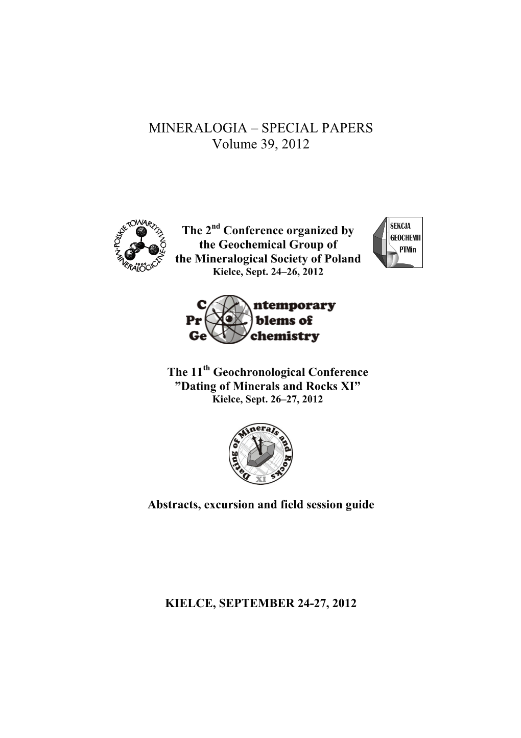 SPECIAL PAPERS Volume 39, 2012