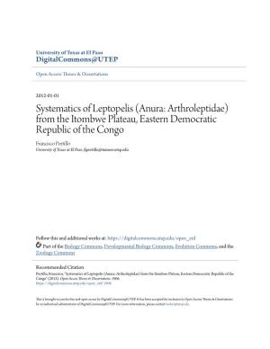 Systematics of Leptopelis (Anura: Arthroleptidae) from the Itombwe
