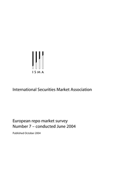 International Securities Market Association European Repo Market
