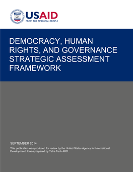 Democracy, Human Rights and Governance Strategic Assessment