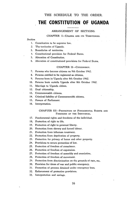 Uganda Constitution 1962 Citizenship