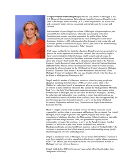 Congresswoman Debbie Dingell Represents the 12Th District of Michigan in the U.S