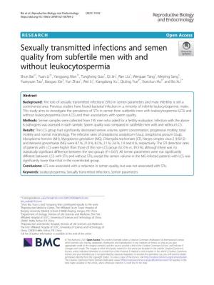 Sexually Transmitted Infections and Semen Quality from Subfertile Men