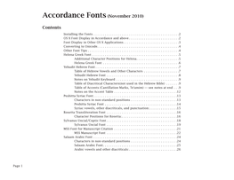 Accordance Fonts(November 2010)