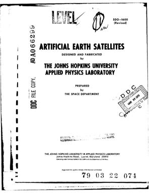 Artificial Earth Satellites Designed and Fabricated by the Johns Hopkins University Applied Physics Laboratory