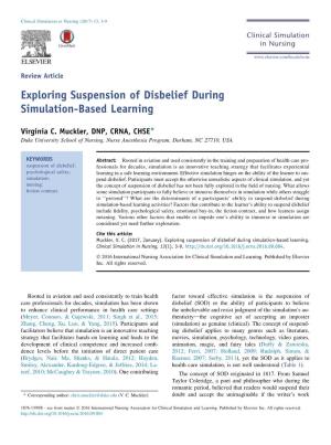 Exploring Suspension of Disbelief During Simulation-Based Learning