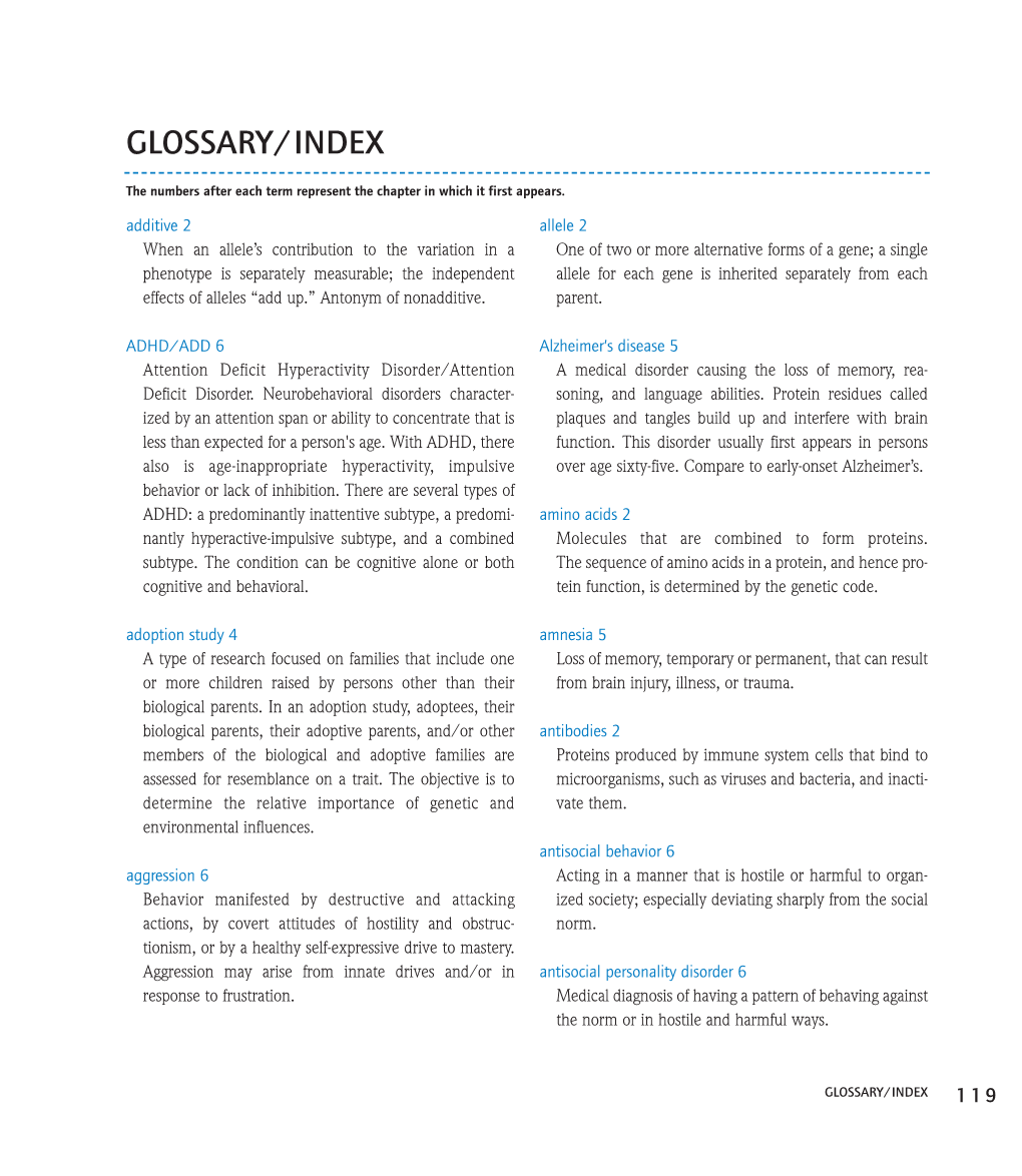 Glossary/Index