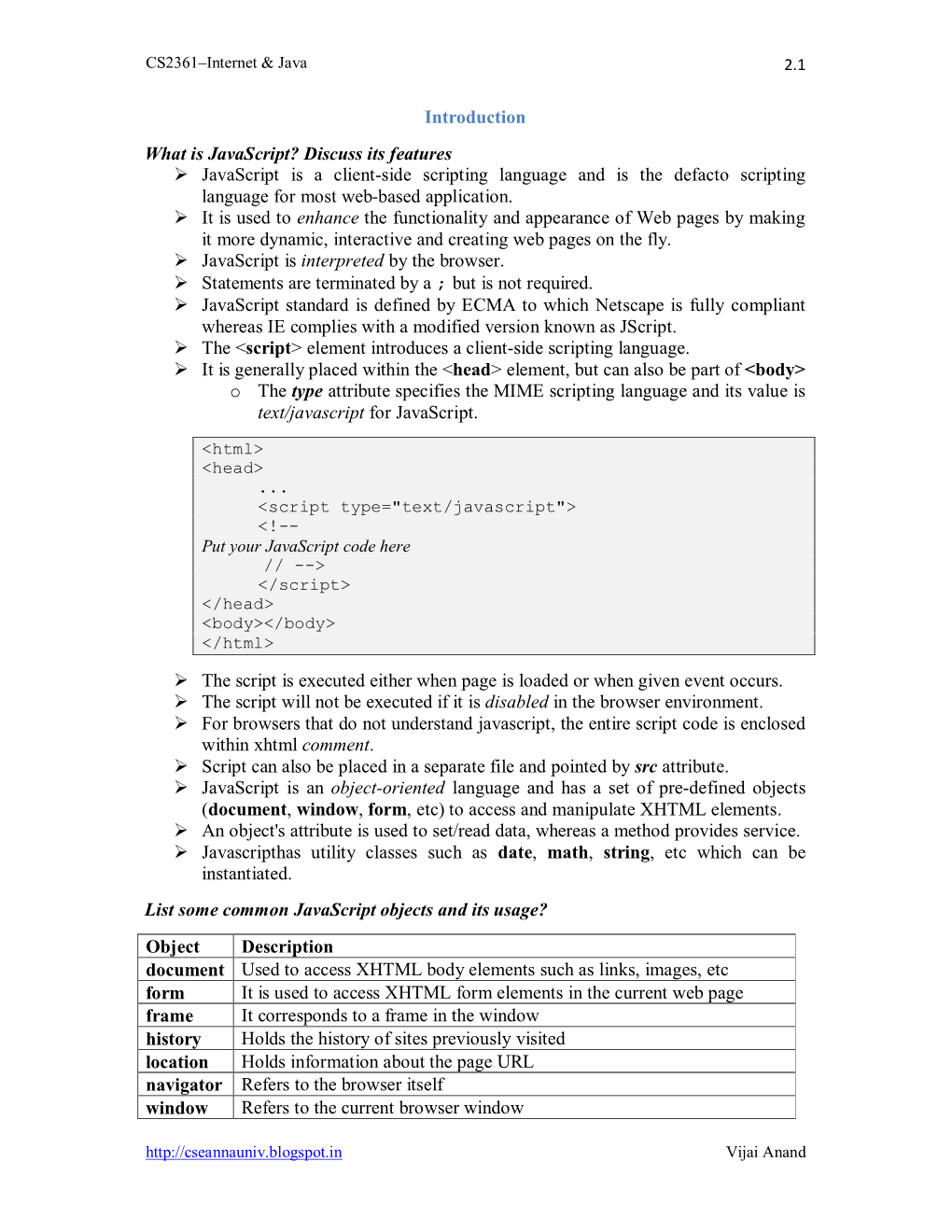 Introduction What Is Javascript?