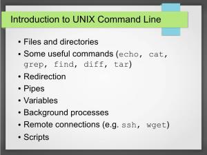 Introduction to UNIX Command Line