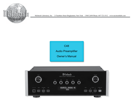 C48 Audio Preamplifier Owner's Manual