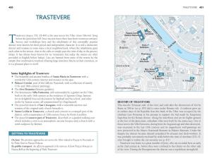 Trastevere (Map P. 702, A3–B4) Is the Area Across the Tiber