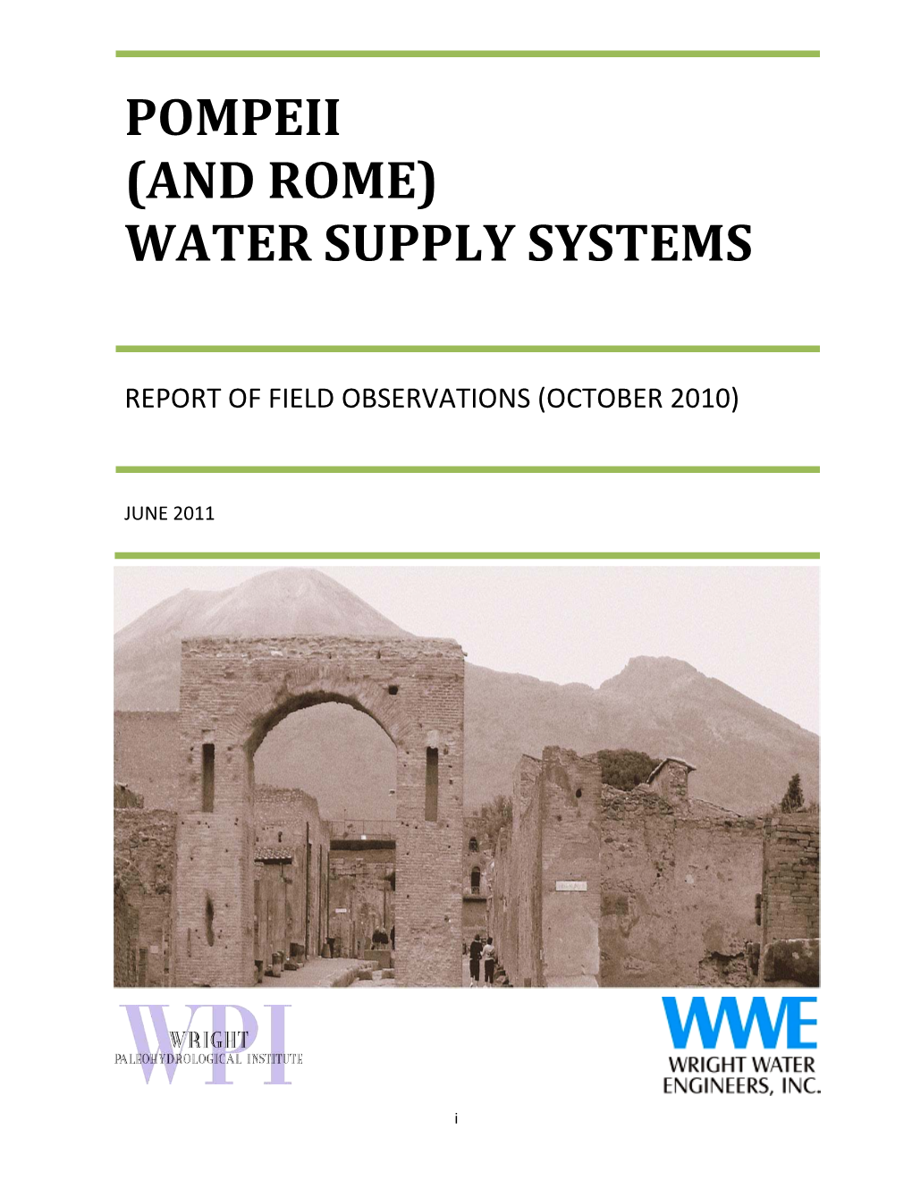 Pompeii (And Rome) Water Supply Systems