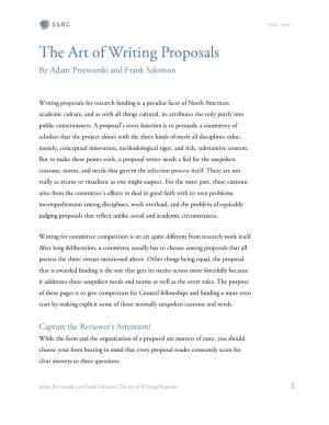 The Art of Writing Proposals by Adam Przeworski and Frank Salomon