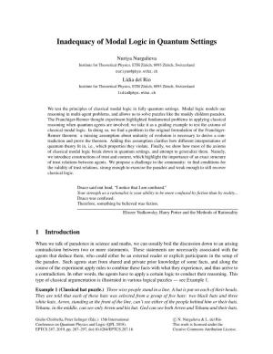 Inadequacy of Modal Logic in Quantum Settings