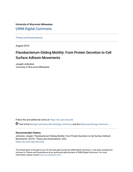 Flavobacterium Gliding Motility: from Protein Secretion to Cell Surface Adhesin Movements