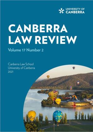 Canberra Law Review (2020) 17(2) Ii