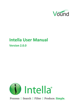 Intella User Manual Version 2.0.0