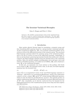 The Invariant Variational Bicomplex