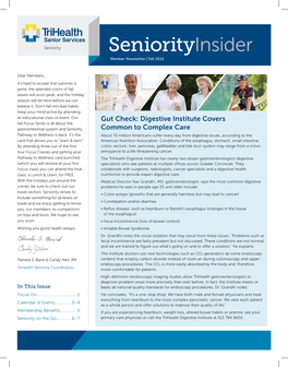 Seniorityinsider Member Newsletter | Fall 2015