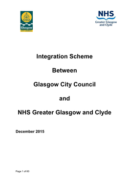 Integration Scheme Between Glasgow City Council and NHS Greater