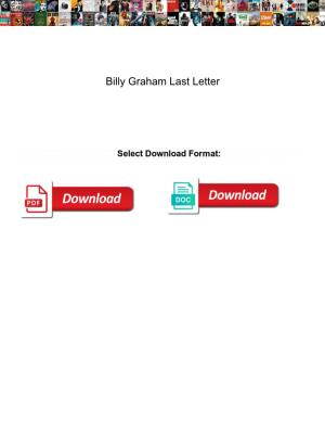 Billy Graham Last Letter