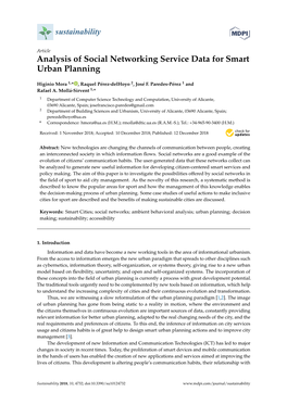 Analysis of Social Networking Service Data for Smart Urban Planning