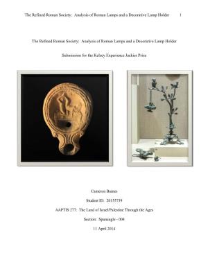 Analysis of Roman Lamps and a Decorative Lamp Holder 1