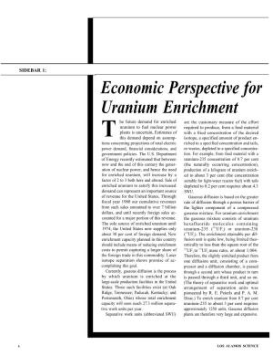 Economic Perspective for Uranium Enrichment