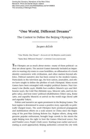 “One World, Different Dreams”