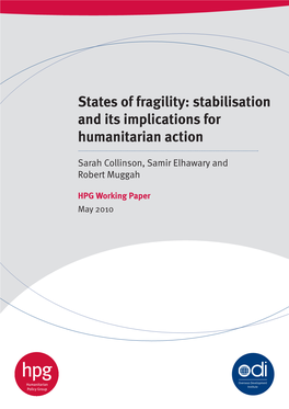 States of Fragility: Stabilisation and Its Implications for Humanitarian Action