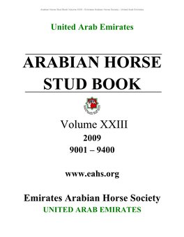 UAE Arabian Horse St