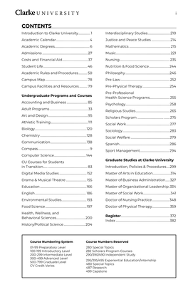 Clarke University Academic Catalog