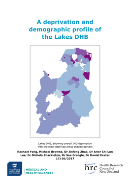 A Deprivation and Demographic Profile of the Lakes DHB