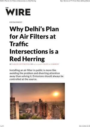 Delhi's Plan for Air Filters at Intersections Is a Red Herring