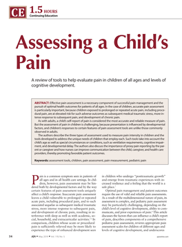 Assessing a Child's Pain
