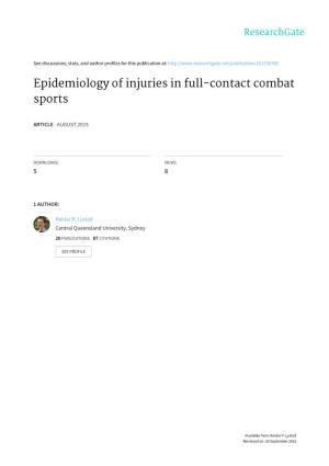 Epidemiology of Injuries in Full-Contact Combat Sports