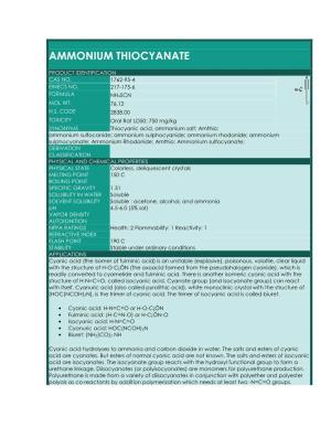 Ammonium Thiocyanate
