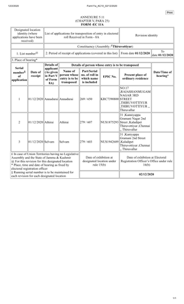 (CHAPTER V, PARA 25) FORM -EC 11A Designated Location Identity