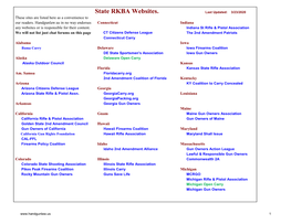 State RKBA Websites. Last Updated: 3/23/2020 These Sites Are Listed Here As a Convenience to Our Readers